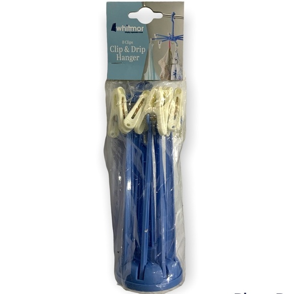 Clothes Drying Hangers Set of 3 Foldable Whitmor 8 Clip and Drip Hangers - Picture 5 of 6